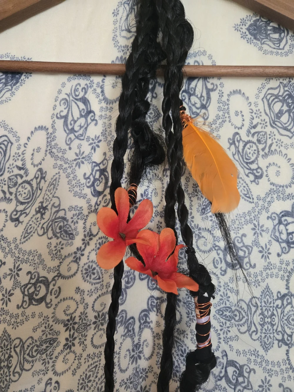 4/$15 Boho Braids Extensions Floral Hair Wrap Ponytail Leaves, Flowers, Feathers